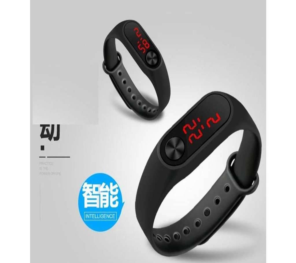 Push Type Bracelet LED Digital Watch-Black