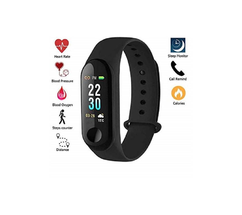 Original M3 Smart Band Color Monitor Water-Reset Heart Rate Monitor Pedometer