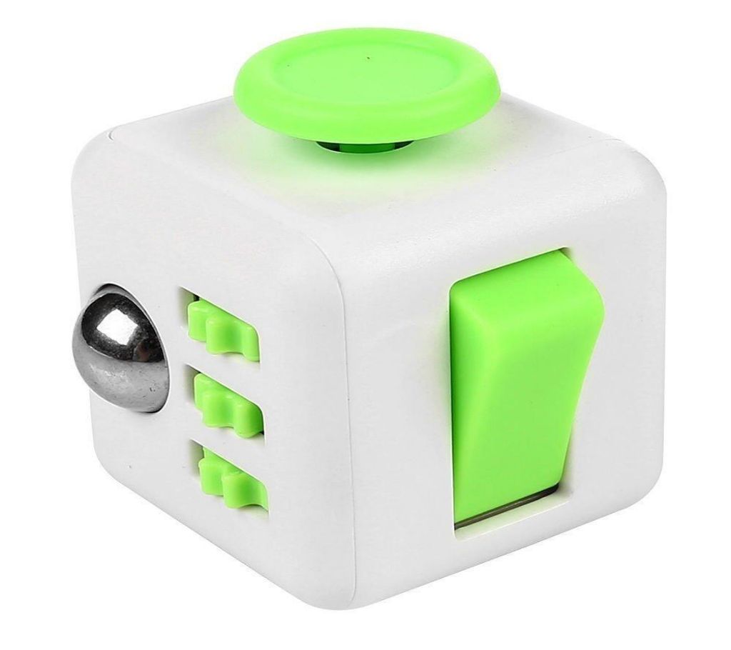 Fidget Cube Relieves Stress & Anxiety - Green & White