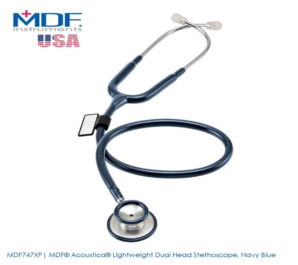 MDF Acoustica Lightweight Dual Head Stethoscope, Navy Blue