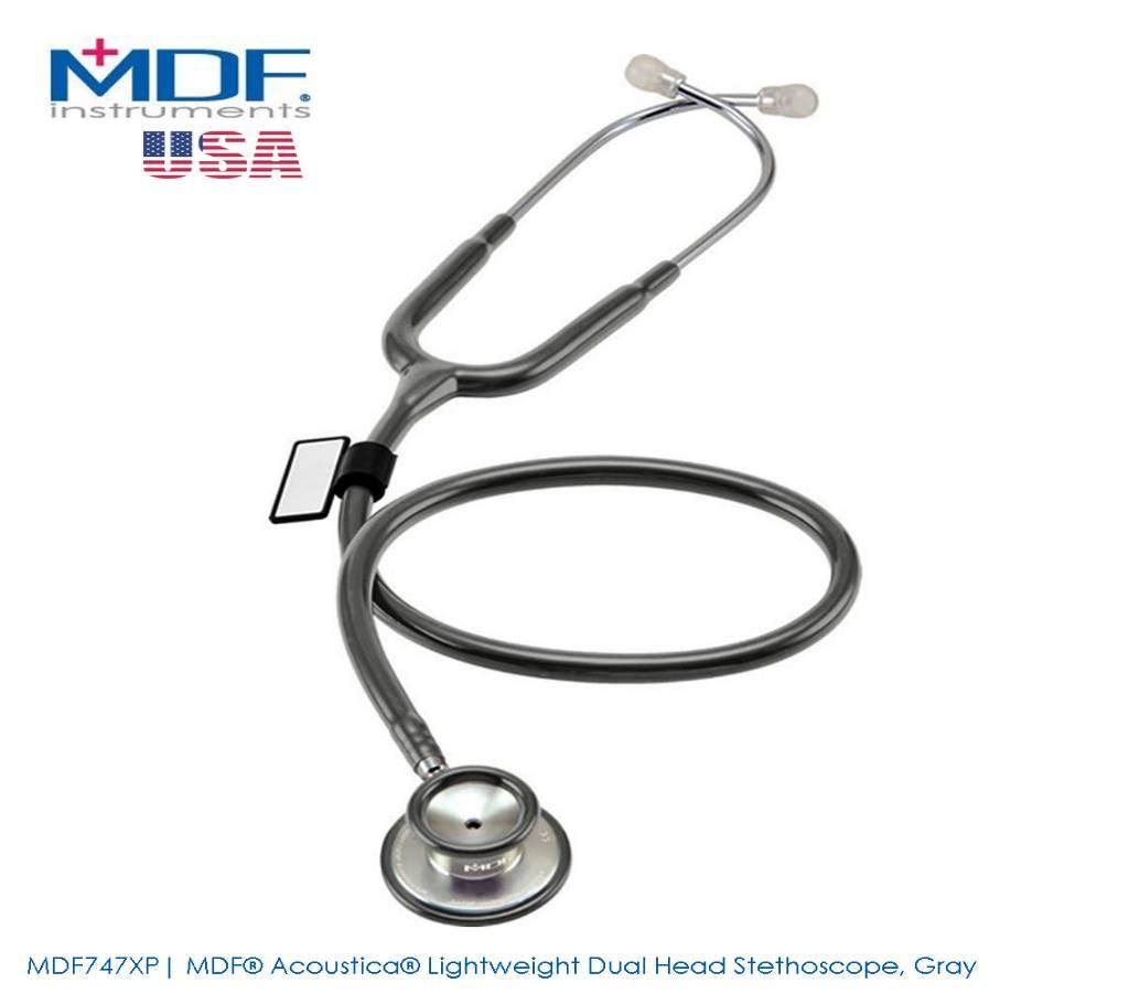 MDF Acoustica Lightweight Dual Head Stethoscope, Gray