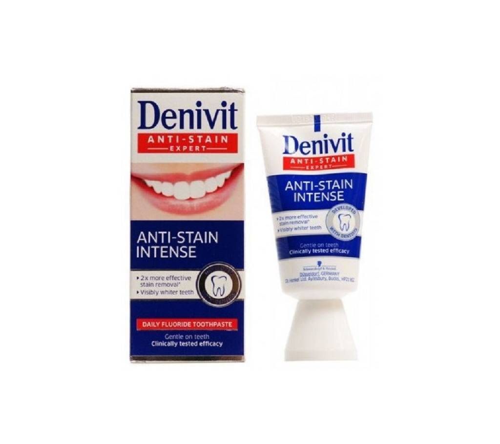 Denivit Anti-Stain Intense Fluoride Toothpaste-50ml-uk