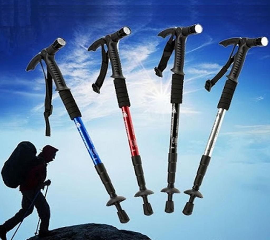High Quality Extendable Aluminum Alloy Outdoor Hiking Walking Canes Walking Sticks with Compass + Led Light