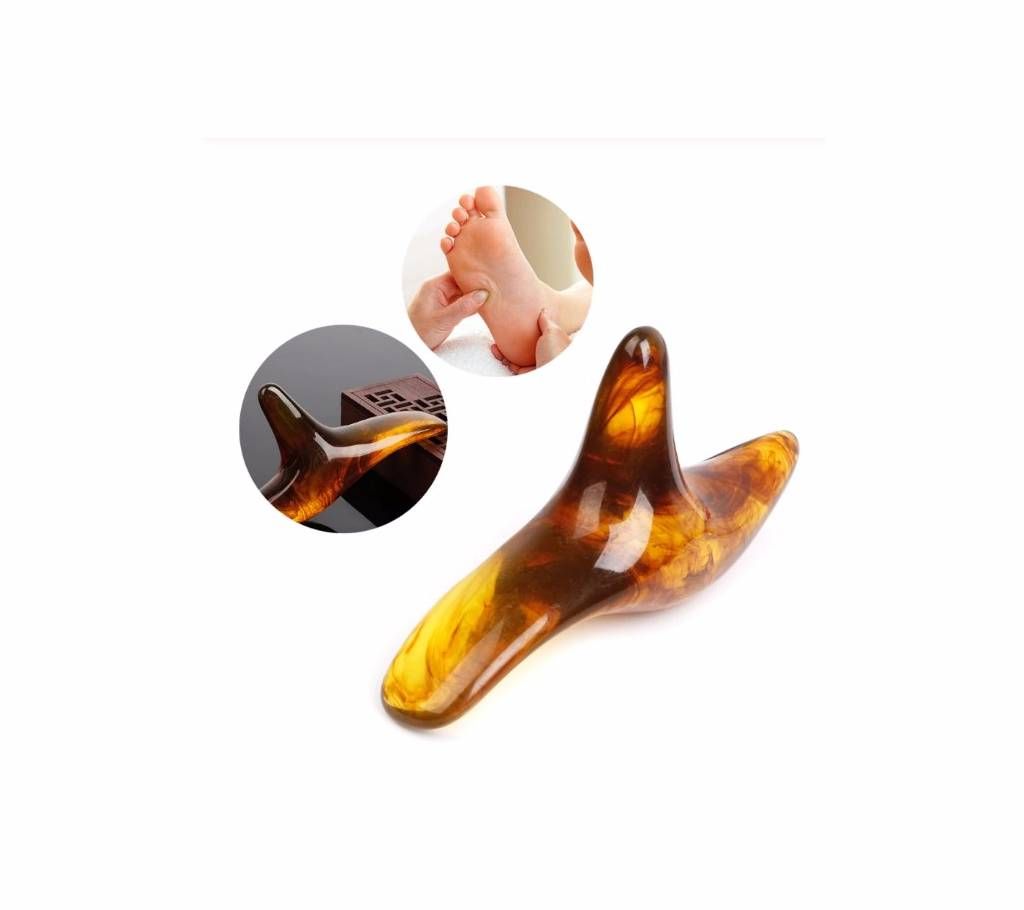Amber Resin Wax Triangle Foot Feet Massager Acupuncture Tool