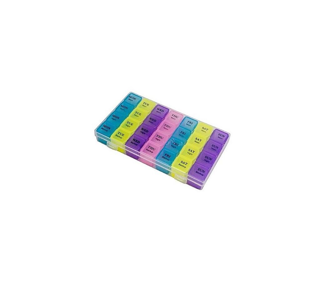 7 Days Mini Pill Box Medicine Container  Multi-Color