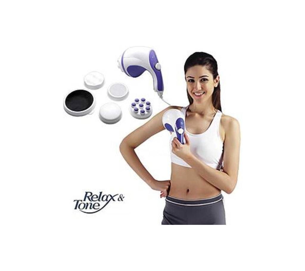 Relax Tone Spin Body Massager With 5 Headers Relax Spin Tone Slimming Lose Weight Burn Fat Full Body Massage Device