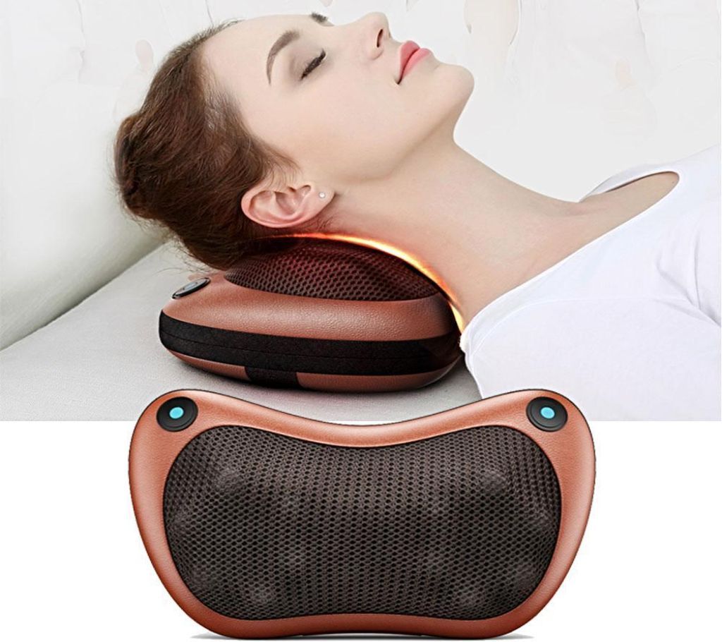 Car & Home Electric Massage Pillow- Light Chocolate