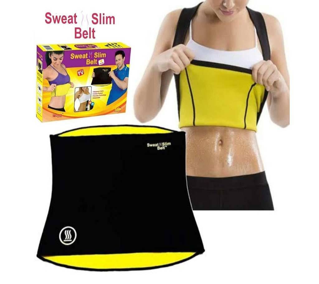 Sweat Slim Belt Plus - Black and Yellow (INDIAN) for Men & Women Slimming Belt