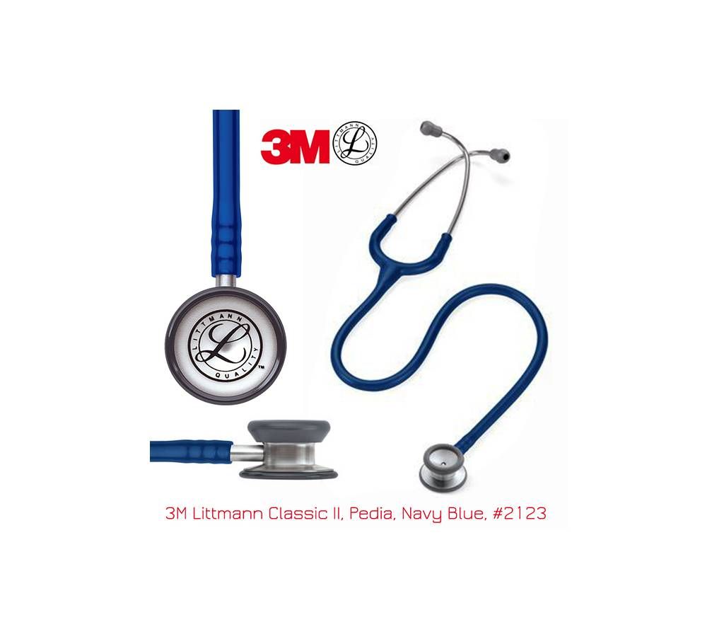 3M Littmann Classic II Pediatric Stethoscope, Navy Blue, 28 inch, 2123