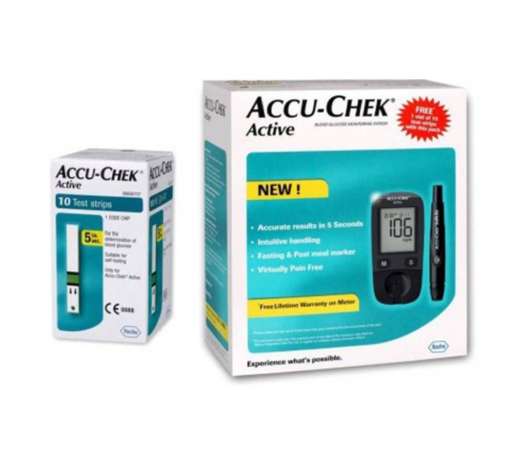 Accu-Chek Active Blood Glucose Monitoring System With 10 Test Strips