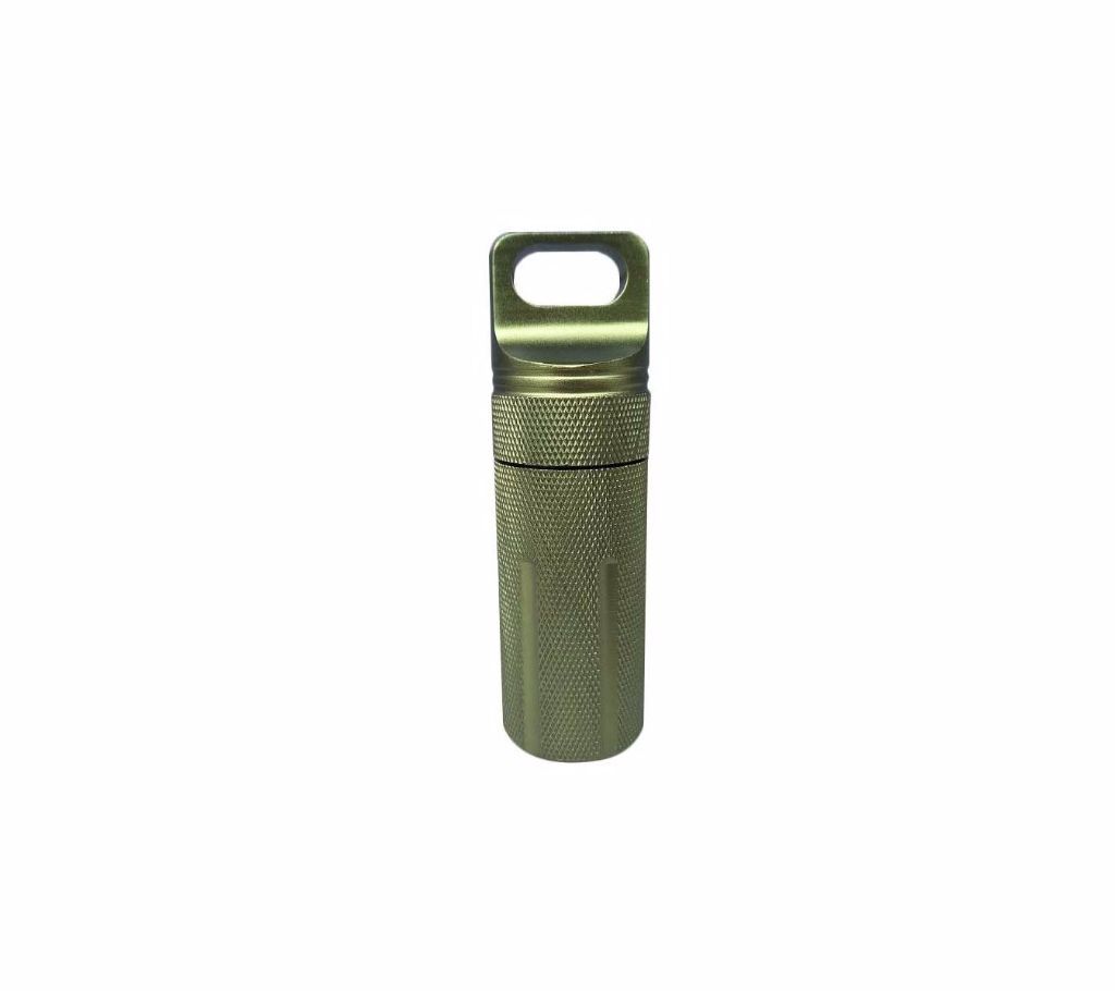 Mini Pill Container Case Waterproof Aluminum Alloy Keychain Box Medicine Holder Bottle Organizer Portable for Outdoor Hiking Camping Survival