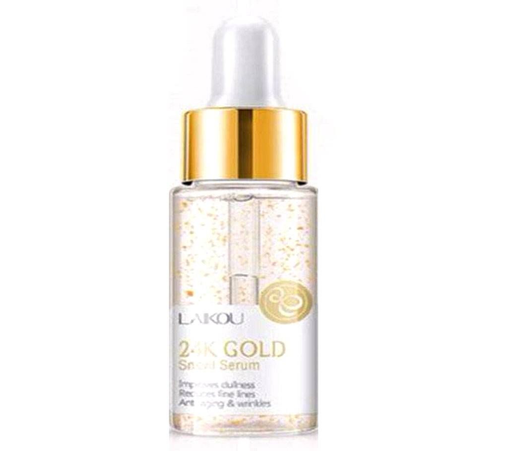 24k Gold Snail Hyaluronic Acid Moisturizing Whitening Anti-Aging Essence Serum 15 ml China