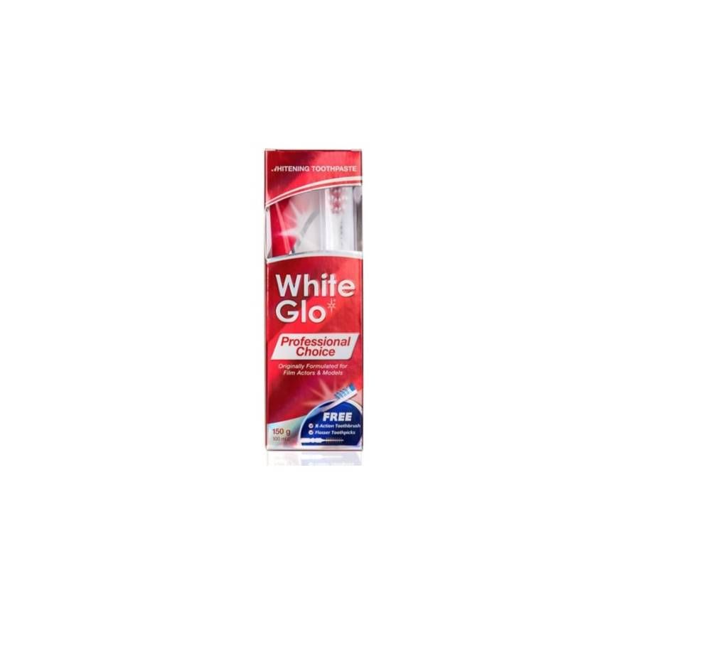 White Glo Professional Choice Whitening Toothpaste-150gm-UK 