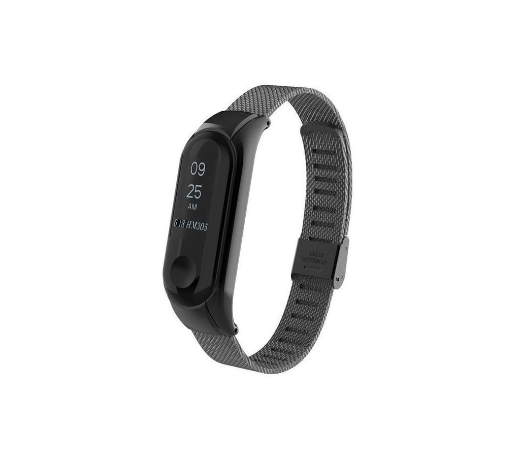 Mi Band 3 Steel Starp Small Chain  Black  Mov1