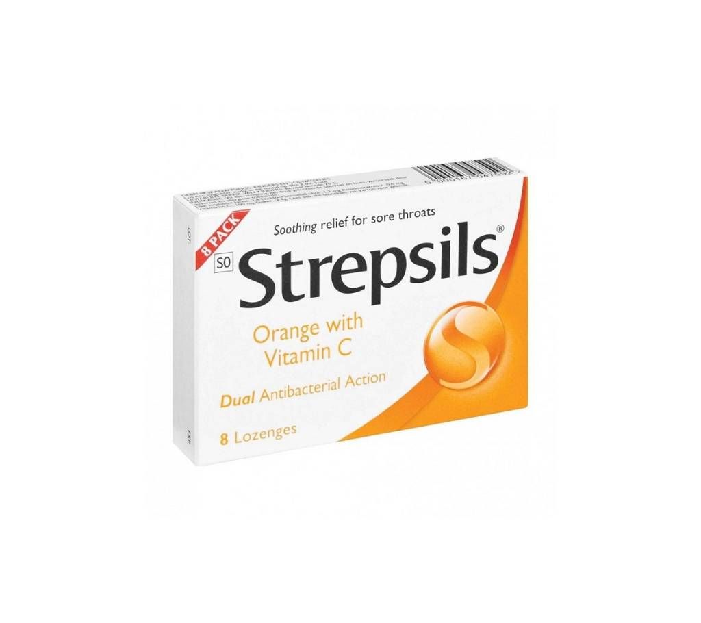 STREPSILS ORANGE 8 LOZENGES - UK