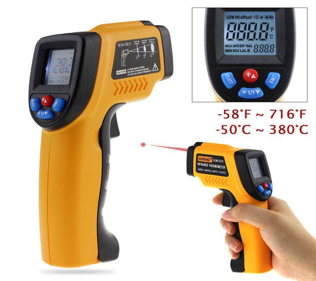 Noncontact infrared thermometer-laser targeting