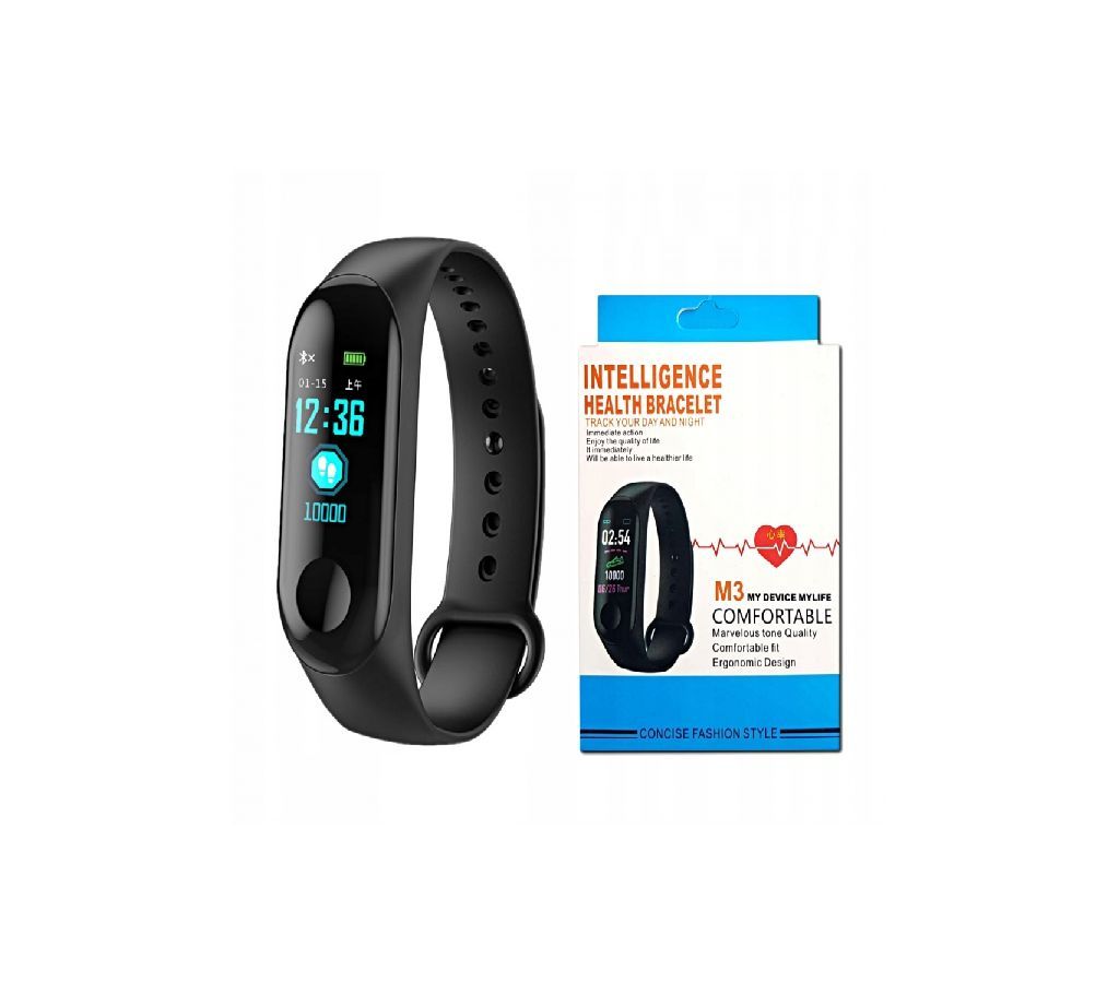 Original Brand M3 Waterproof Smart Fitness Tracker Watch -Black