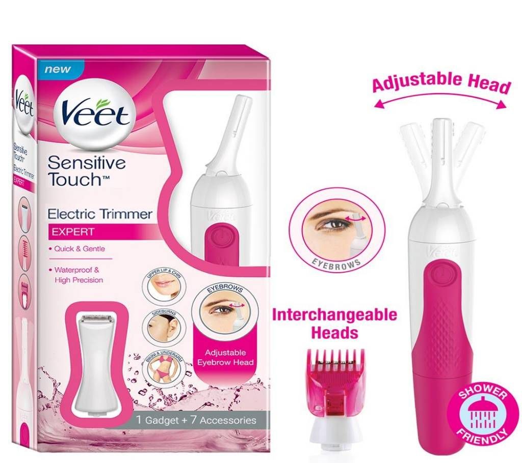 Veet Sensitive Touch Electric Trimmer for Women (1 Gadget + 7 Accessories)
