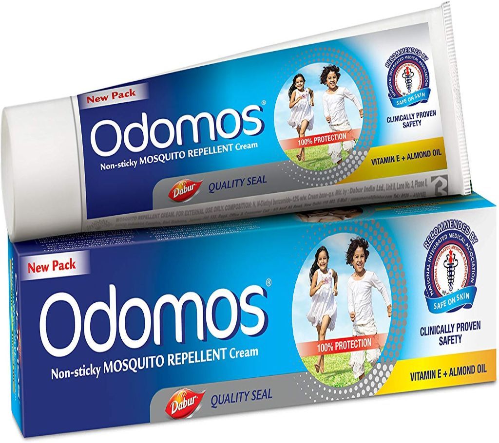 Odomos Non-Sticky Mosquito Repellent Cream (With Vitamin E & Almond) - 100g
