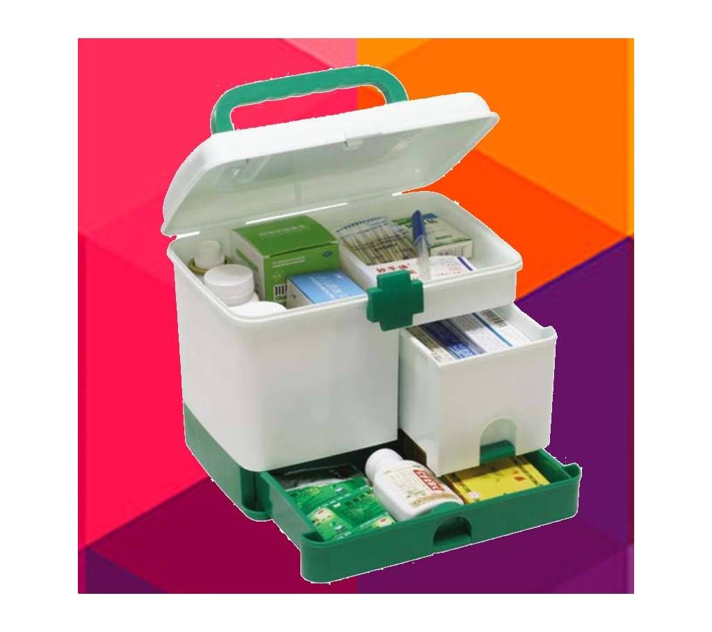 Plastic multi-purpose first aid kit organizer case