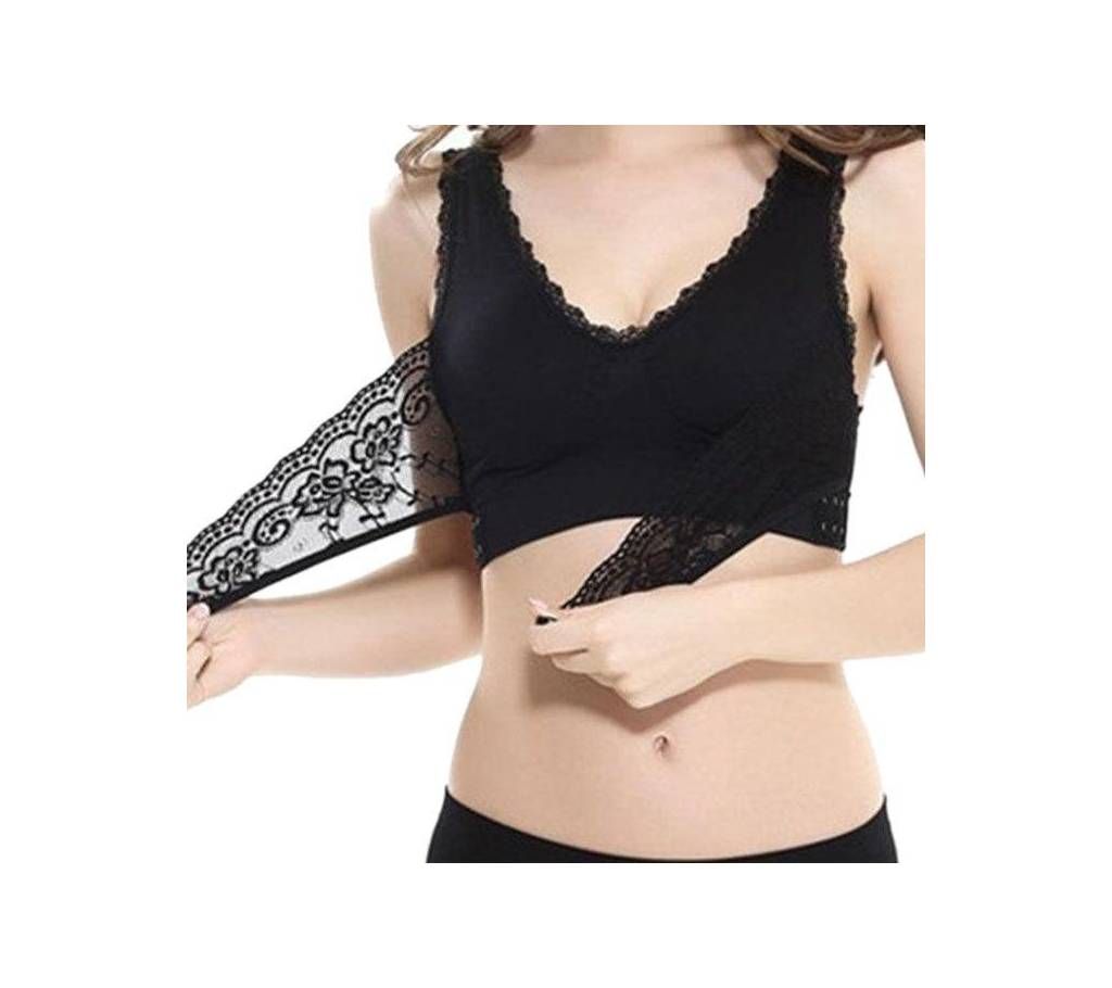 Black Nylon and Spandex Magic Bra For Women
