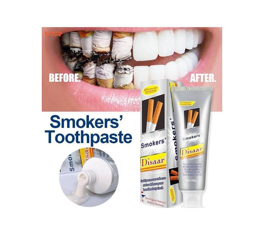 DISAAR BEAUTY Go Smoke Stains Toothpaste Odor Removal Oral Problem After Cigateres 100g