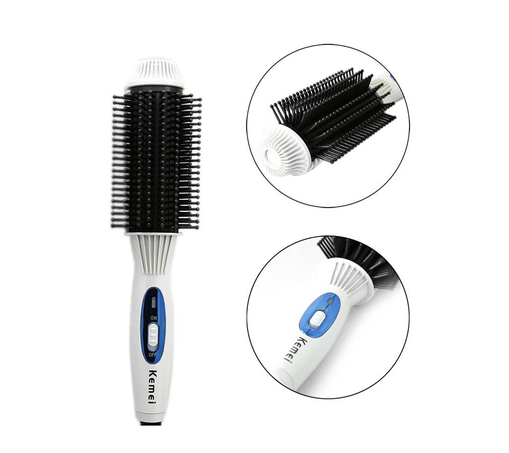 KM-8110 Thermostatic 2in1 Electric Hair Straightener Brush