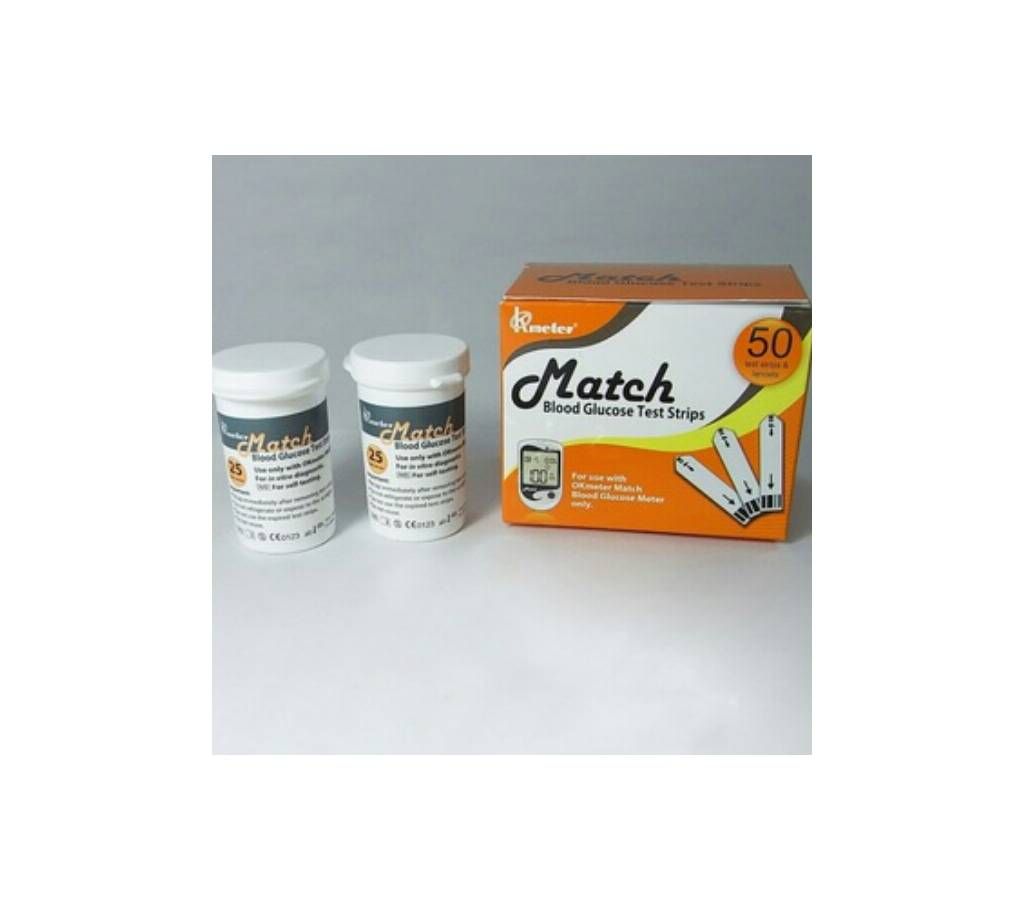OKmeter Match Blood Glucose Monitoring Test Strips - 25x2 strips