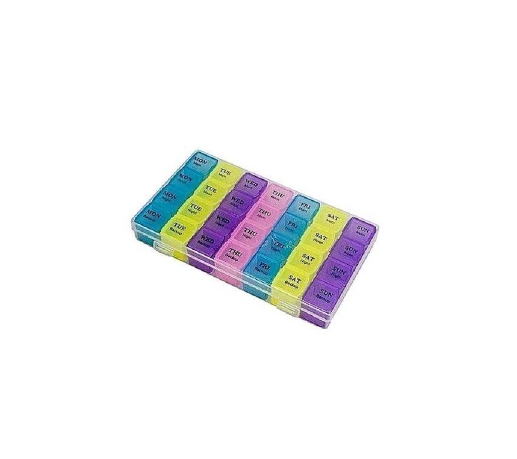 7 Days Mini Pill Box Medicine Container Weekly Medicine Storage Box - Multicolor