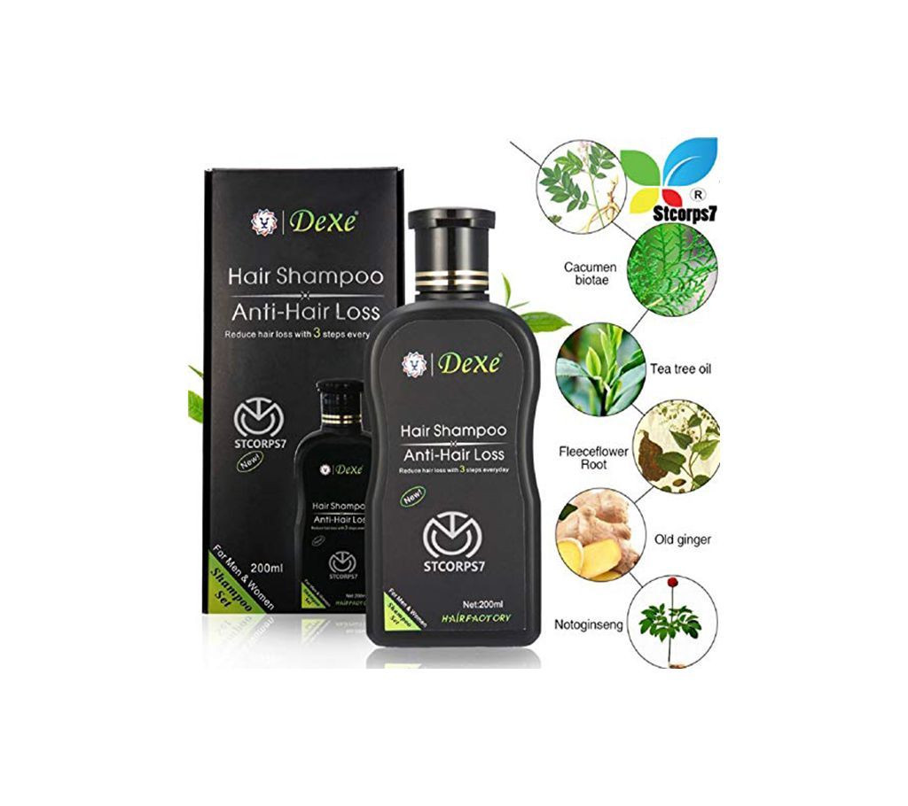 Dexe Anti-Hair Loss Hair Growth Shampoo Treatment Natural Ingredients 200ml