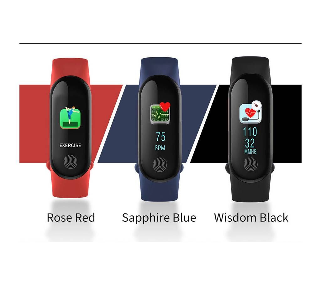 2018 New M3 PLUS Smart Color Screen Wristband Sleep Sport Fitness Activity Tracker Pedometer Waterproof Heart Rate Blood Pressure