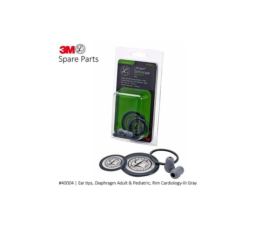 Spare Parts Kit for 3M Littmann Cardiology-III Stethoscope, Gray  #40004