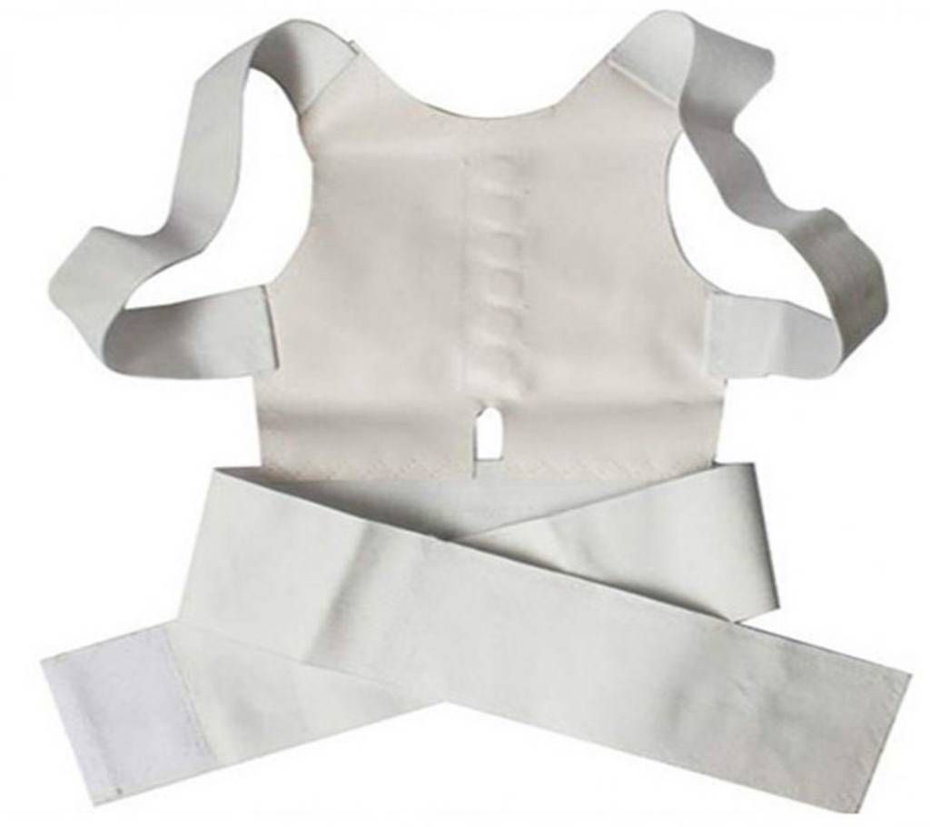 Magnetic Posture Back Support Belt - White