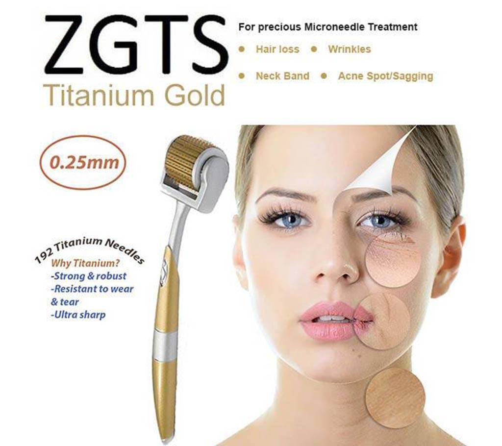 ZGTS 192-Pin-Titanium Gold Skin Care Derma Roller