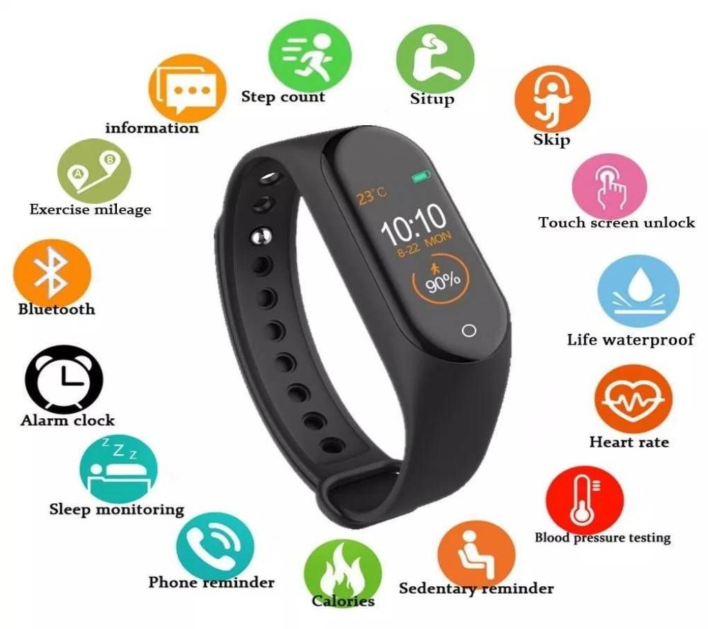 M4 Smart Watch Sports Band Heart Rate Fitness Tracker
