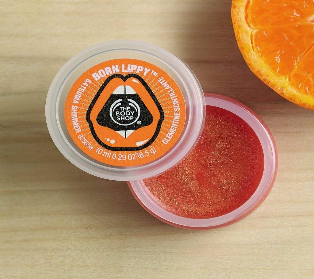 The Body Shop Born Lipp Pot Lip Balm Satsuma Shimmer 10ml - UK