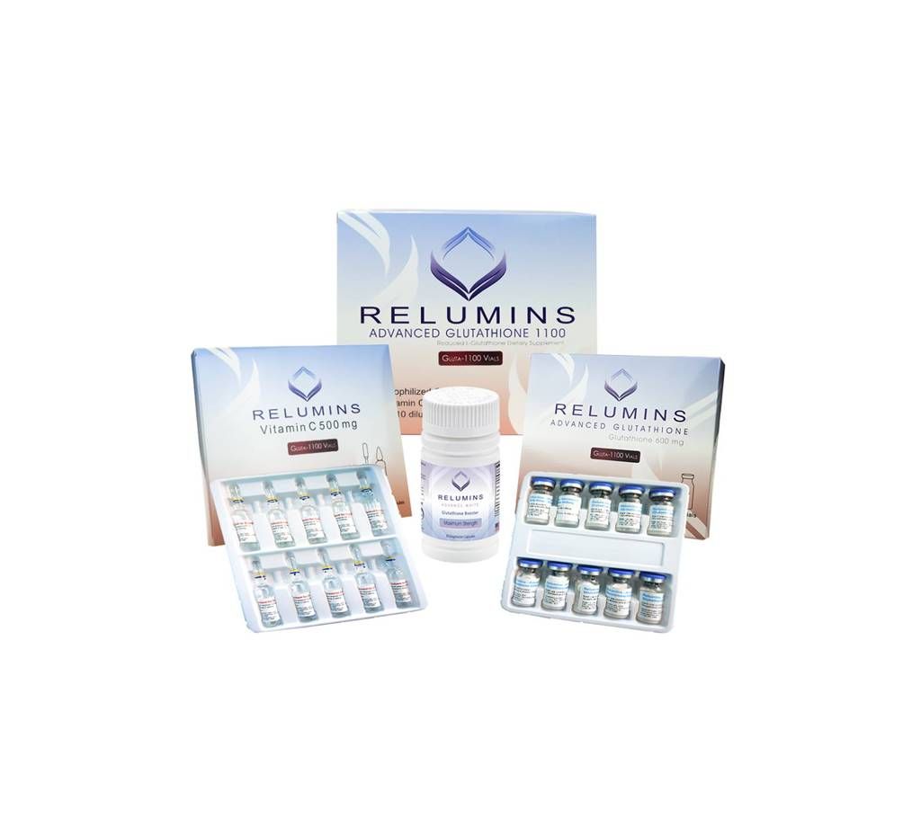 New Relumins Glutathione 1100mg with Relumin Gluta 1100 plus Booster 30 Capsule