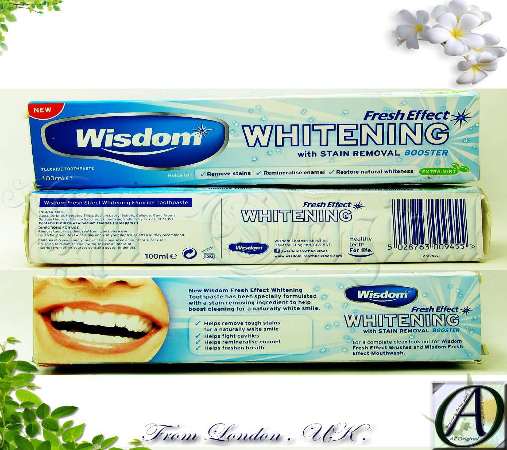 Wisdom Fresh Effect Whitening Toothpaste 100ml (England)