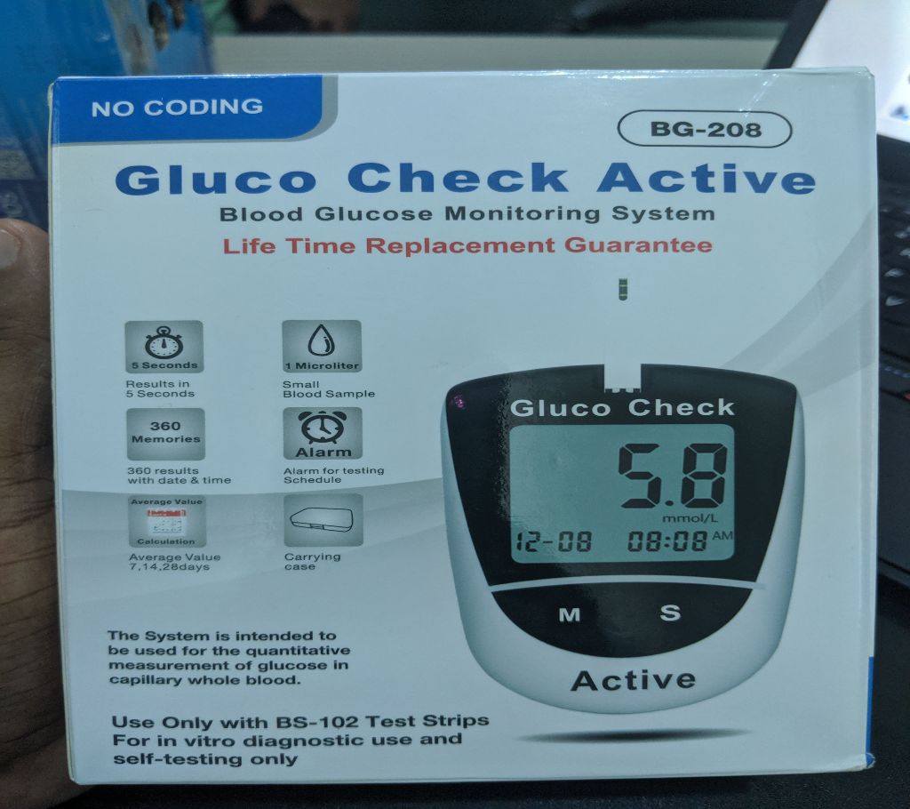 Gluco Check Active Blood Glucose Meter