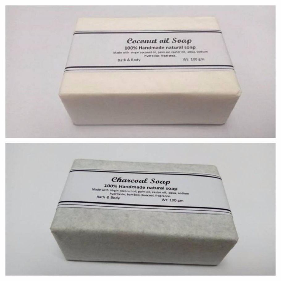 Coconut Oil Soap and Charcoal Soap Set