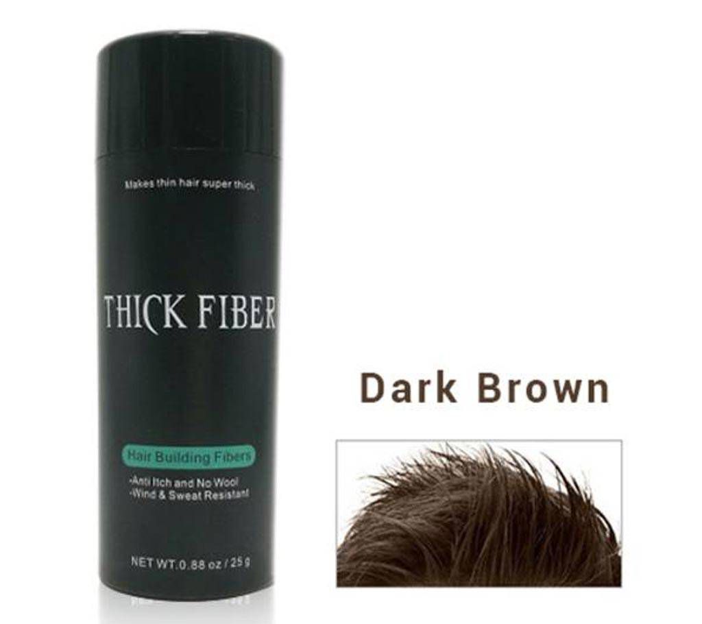 Thick Fiber Hair Building Fibers 25g (Dark Brown)