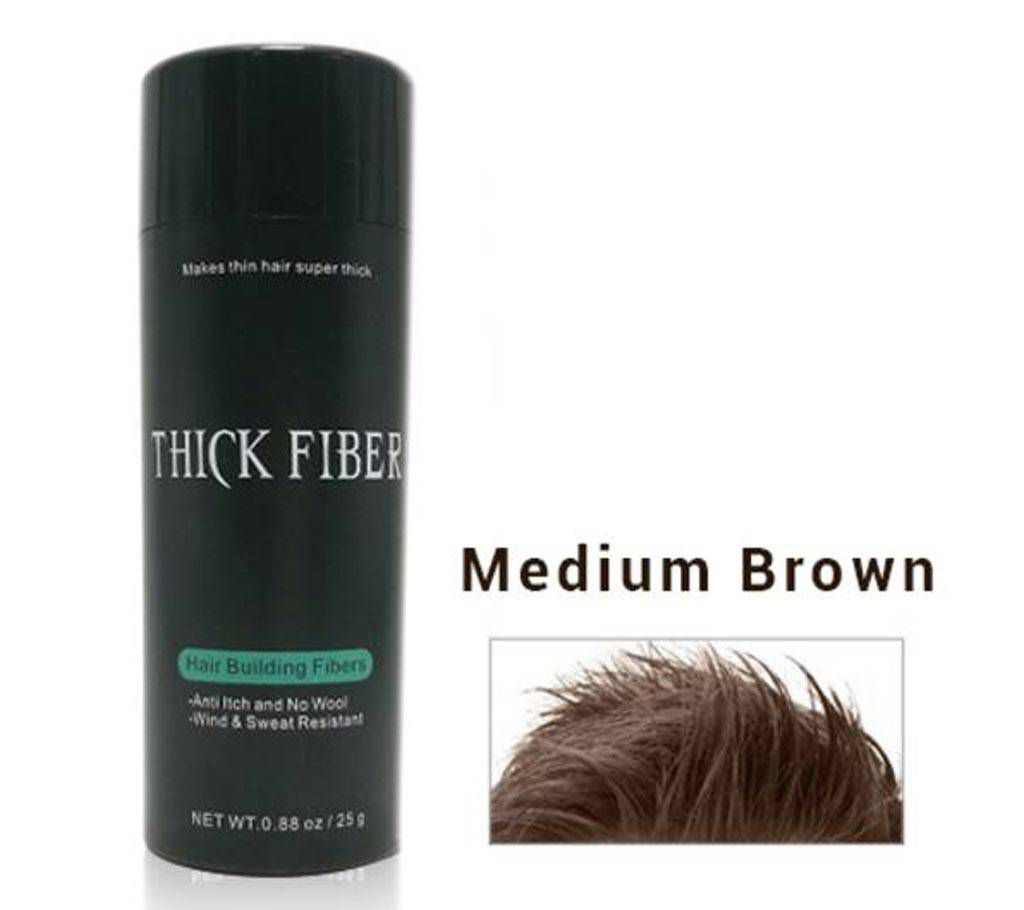 Thick Fiber Hair Building Fibers 25gm-Medium Brown