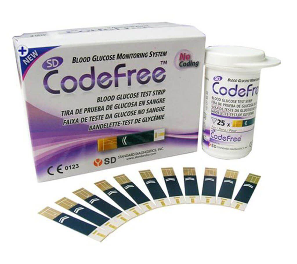 SD Code Free Blood Glucose Test Strips (25 pieces)
