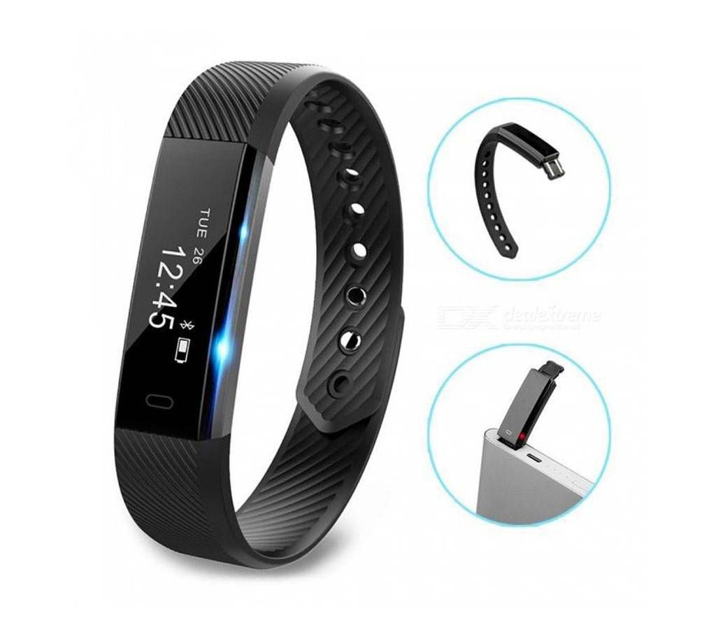 ID115 Smart Bracelet Touch Screen Fitness Tracker Watch Clock Wristband