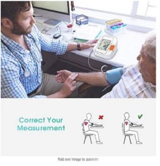 Blood Pressure Monitor, Automatic Upper Arm Digital BP Machine/Pulse Rate Monitoring Meter with Adjustable Wrist Cuff, 2x120 Reading Memory