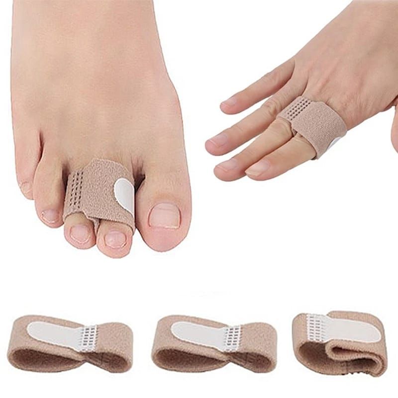 Galaxy Splint Wraps Fabric Toe Finger Separator and Straightener Hallux Valgus Corrector Bandage; 2 Pieces (Brown)