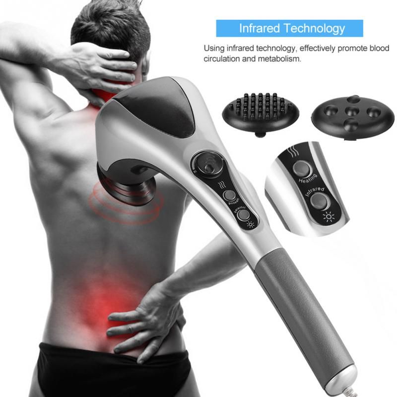 Double Head Full Body Massager Machine Variable Speed Far Infrared Handheld Body Massager Hammer