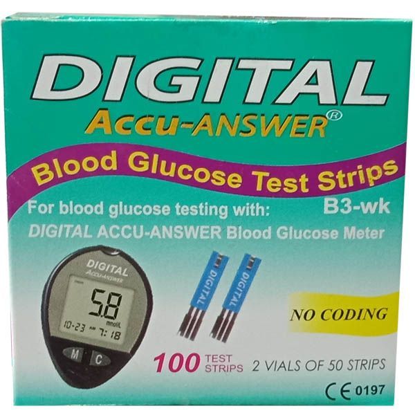 Digital Accu-Answer Blood Glucose / Diabetes Test Strips