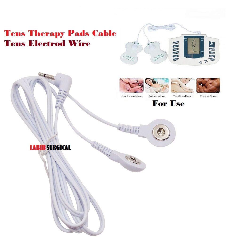 Electrode Lead Wire 2 Button Connecting Cables for Digital TENS Therapy Machine Massager Electrode Wire Plug Connect Cable