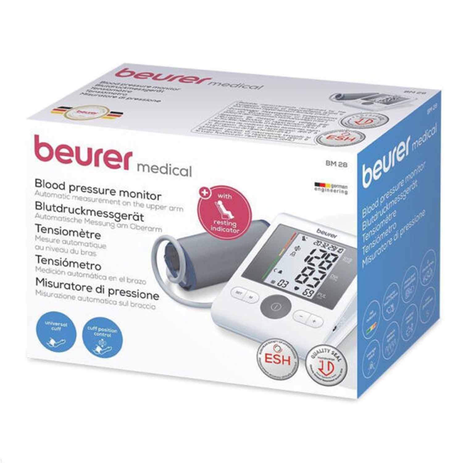 Beurer BM 28 upper arm blood pressure monitor Value Pack The universal cuff.